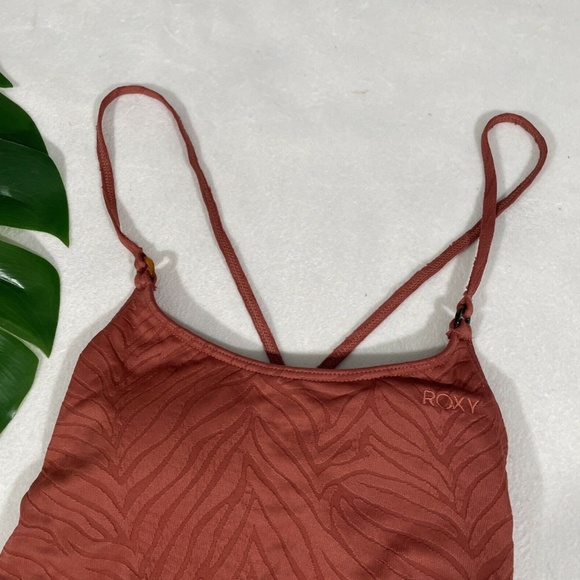 NEW Roxy [ Small ]‎ Wild Babe Animal Print One-Piece Swimsuit Marsala - Picture 5 of 12